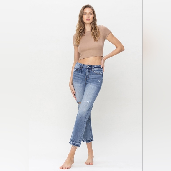 Vervet Lovervet Lena High Rise Straight Crop Released Hem Jeans Plus 14, 18, 20 - Picture 11 of 11